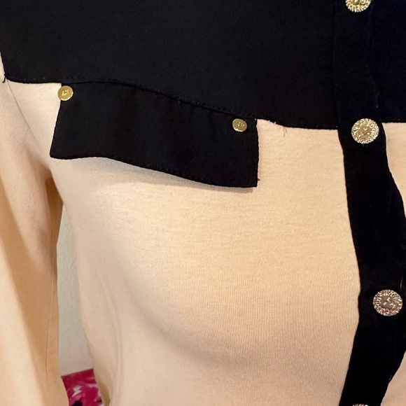 Anne Klein Solid Colorblock Button Up Blouse, Women's Small (4-6) - Picture 3 of 12
